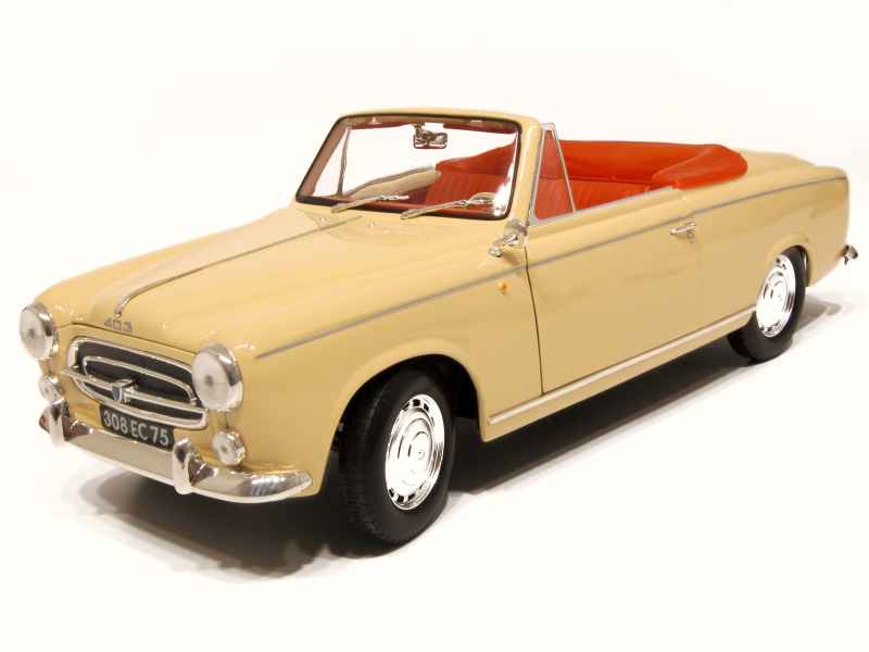 403 CABRIOLET PEUGEOT 1964 SOLIDO 1/18 AVEC CA PROTECTION EN PLASTIQUE DUR