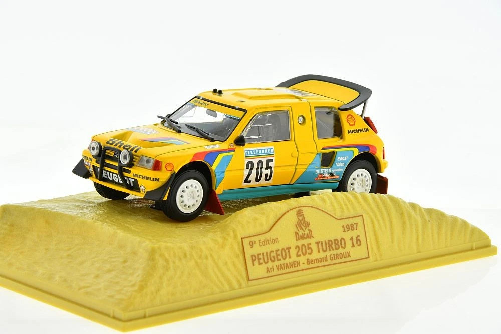 PEUIGEOT 205 TURBO 16 PARIS DAKAR 1987 1/43 NOREV( ARI WATANEN. BERNARD GIROUX)