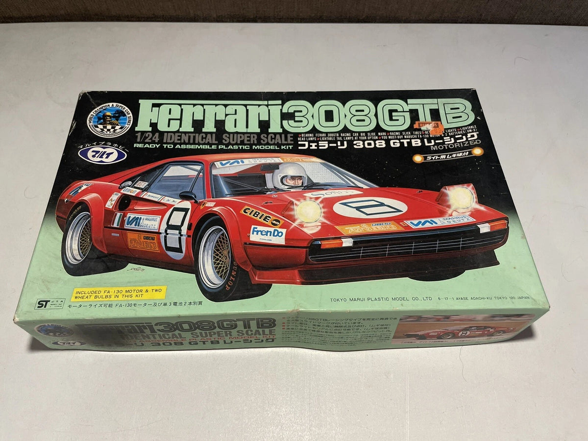 FERRARI 308GTB READY TO ASSEMBLE PLASTC MODEL KIT MOTORISER INCLU MAQUETTE TRES RATE