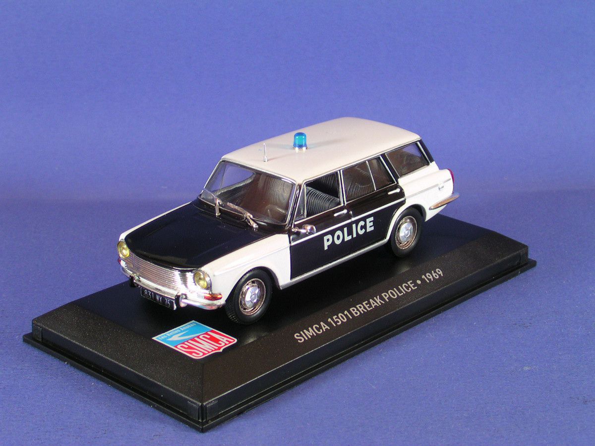 VOITURE DE POLICE FRANCAISES SIMCA  1501 BREAK 1969  1/43